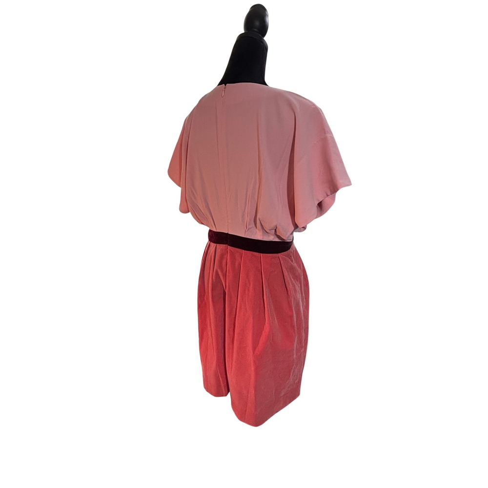 Pomander Place Pink Colorblock V-Neck Velvet Waist Mini Dress B1860 Womens L - Picture 15 of 16